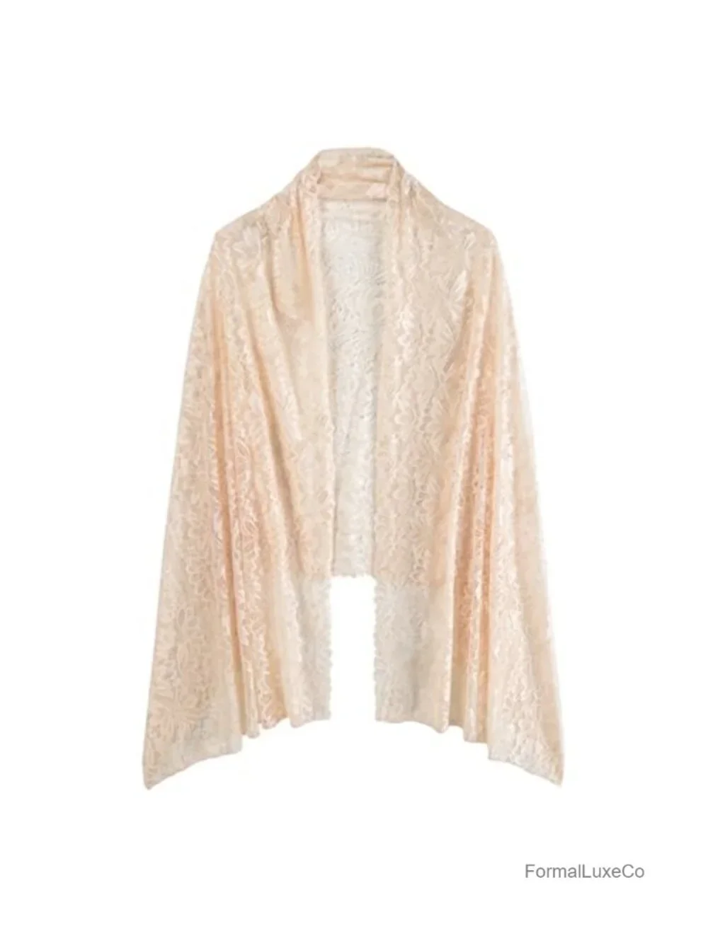 Women's Lace Wrap Shawl with Rhinestone Floral Pattern Scarf